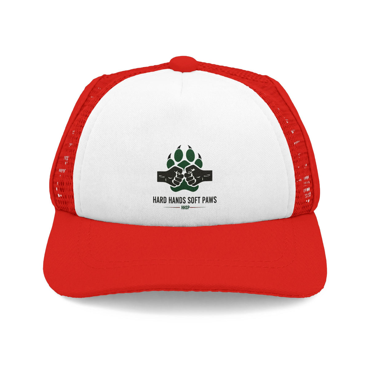 Dog Paw Trucker Hat — "Hard Hands Soft Paws" Foam Front Cap